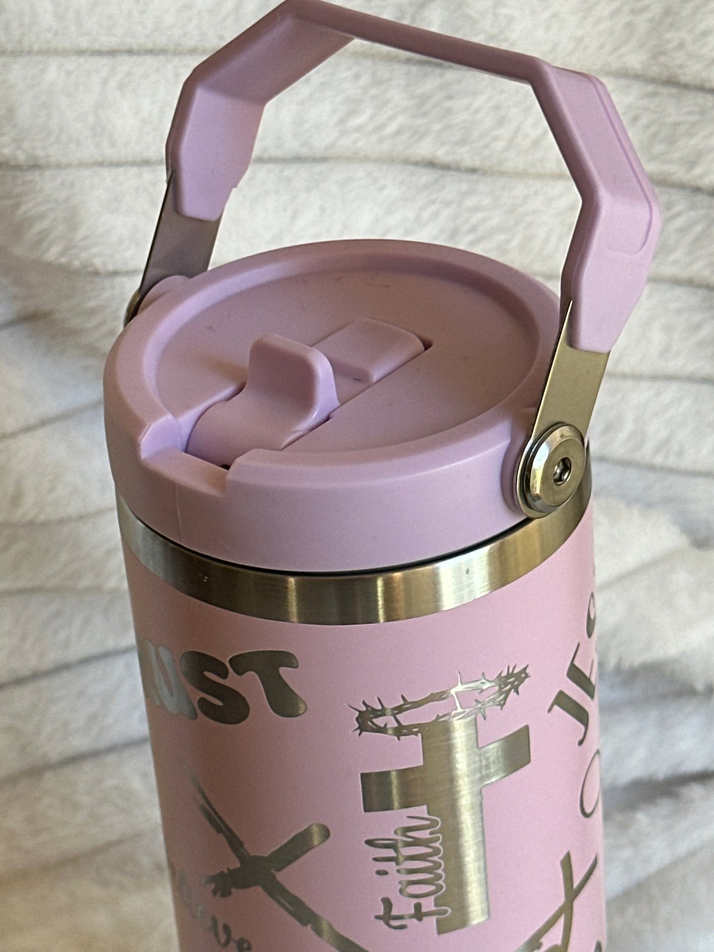 30oz Lavender Jesus Tumbler With Flip Straw