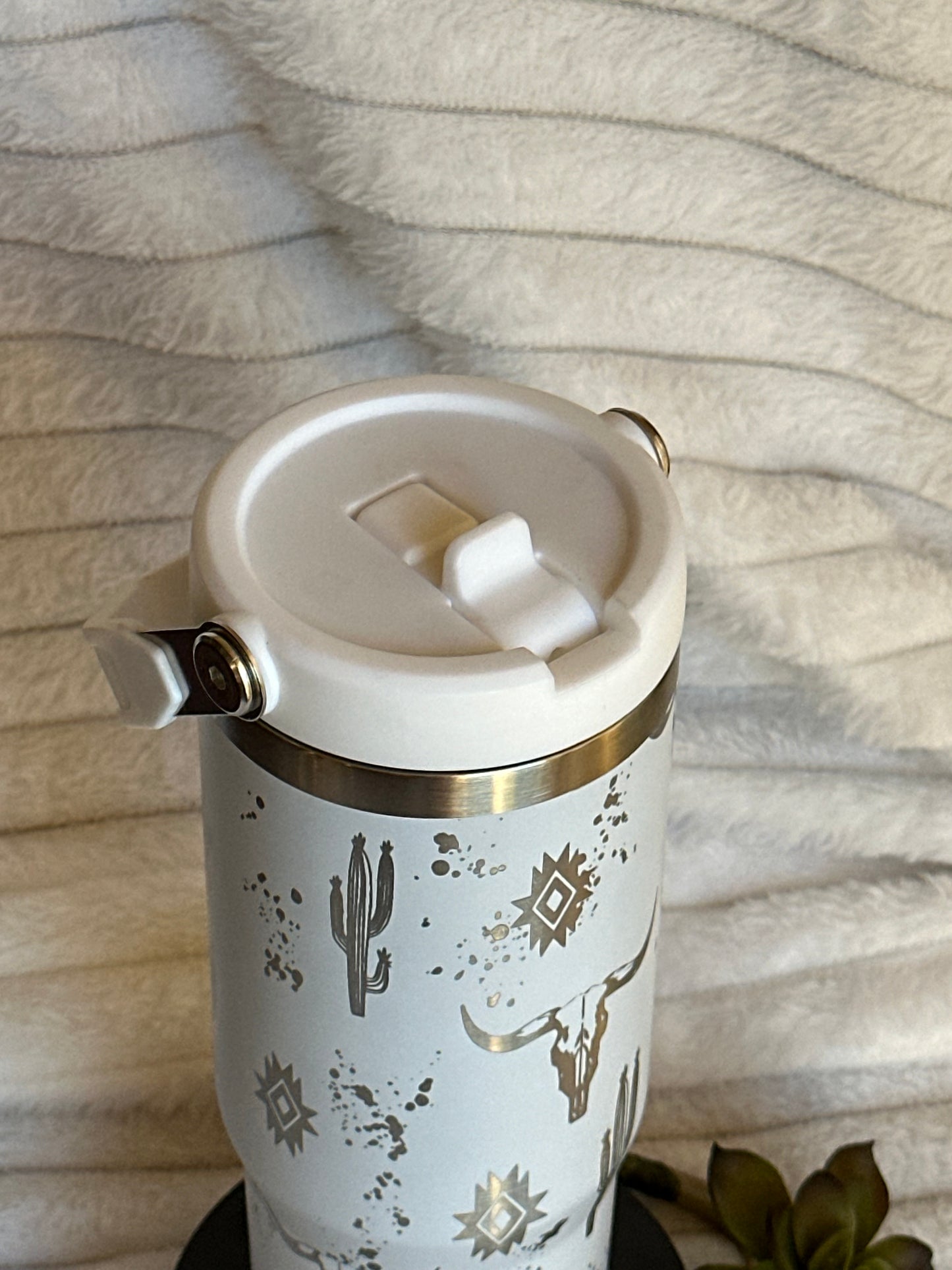 30oz Southwestern Flip Straw Tumbler with Handle.