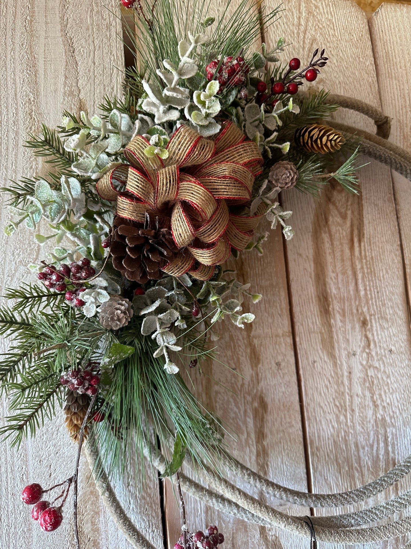 Lariat Wreath-Christmas Bow