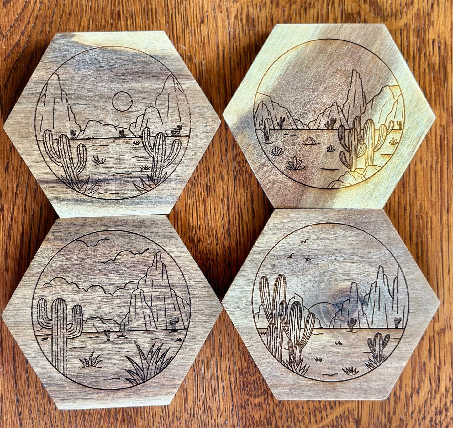 Octagon Desert Scene Coaster Set
