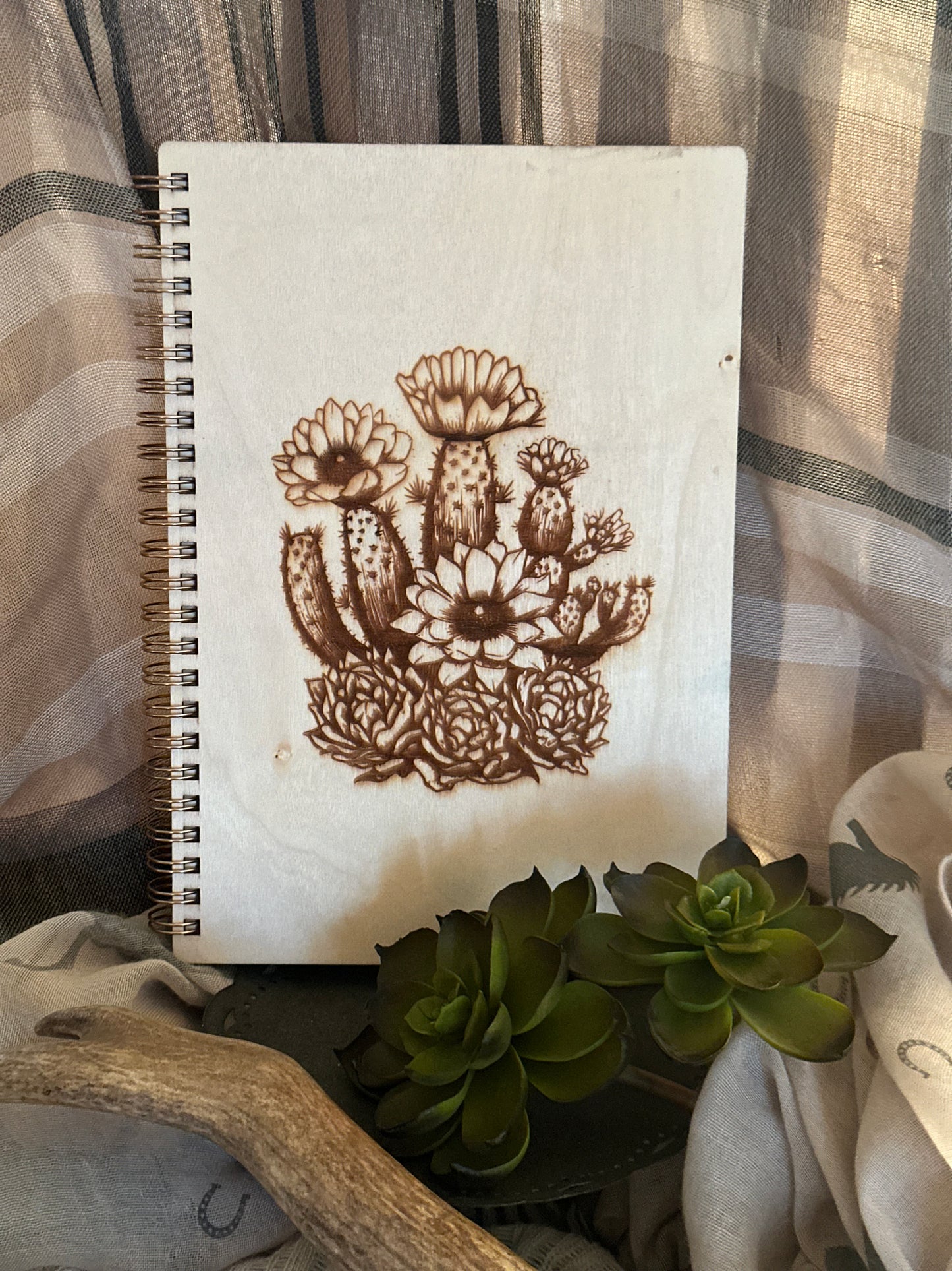 Cactus Wood Covered Notebook