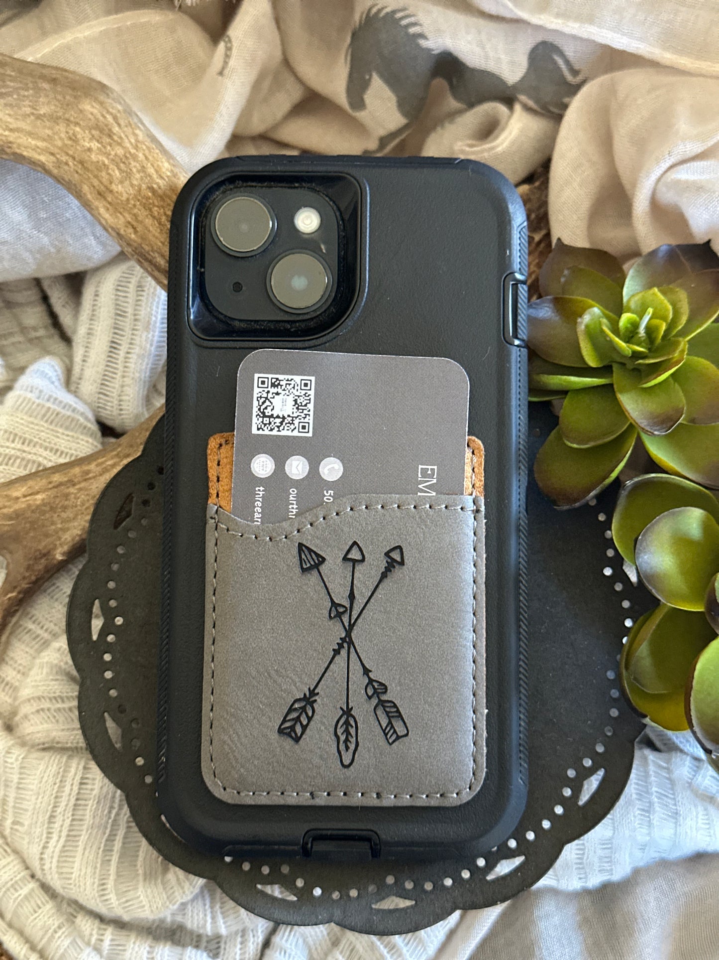 Three Arrows Gray Phone Wallet