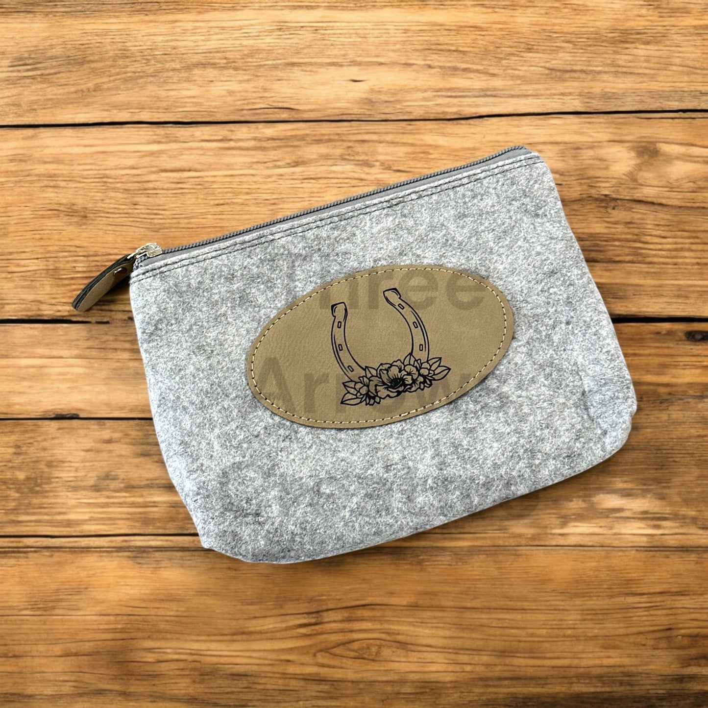 Lucky Flannel Felt Zippered Pouch