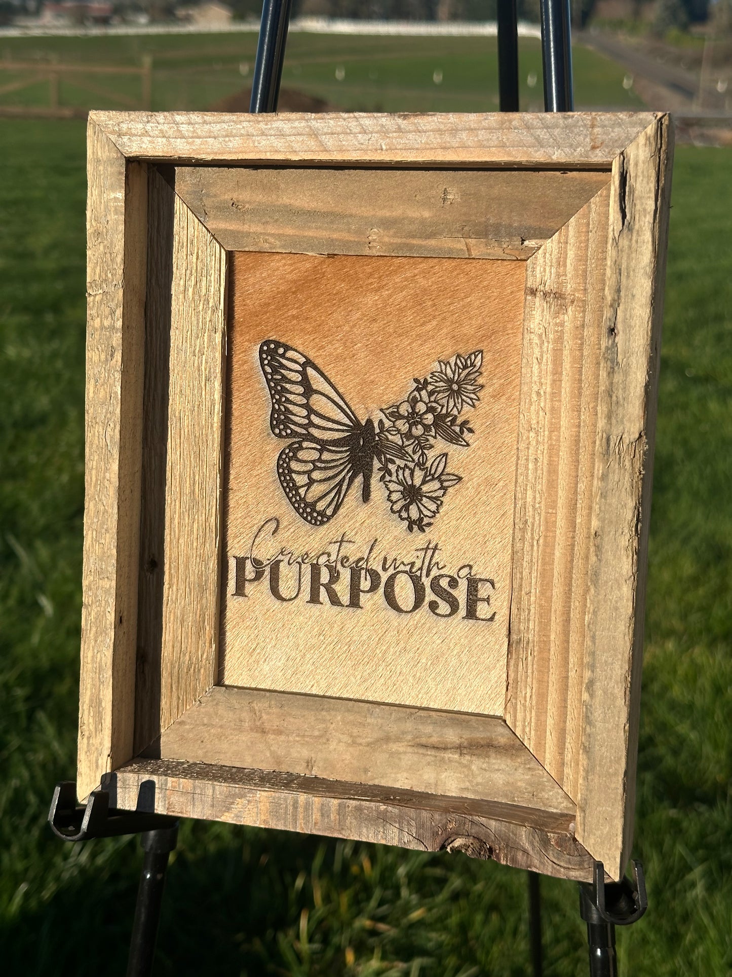Mini Engraved Cowhide Picture-Created With Purpose