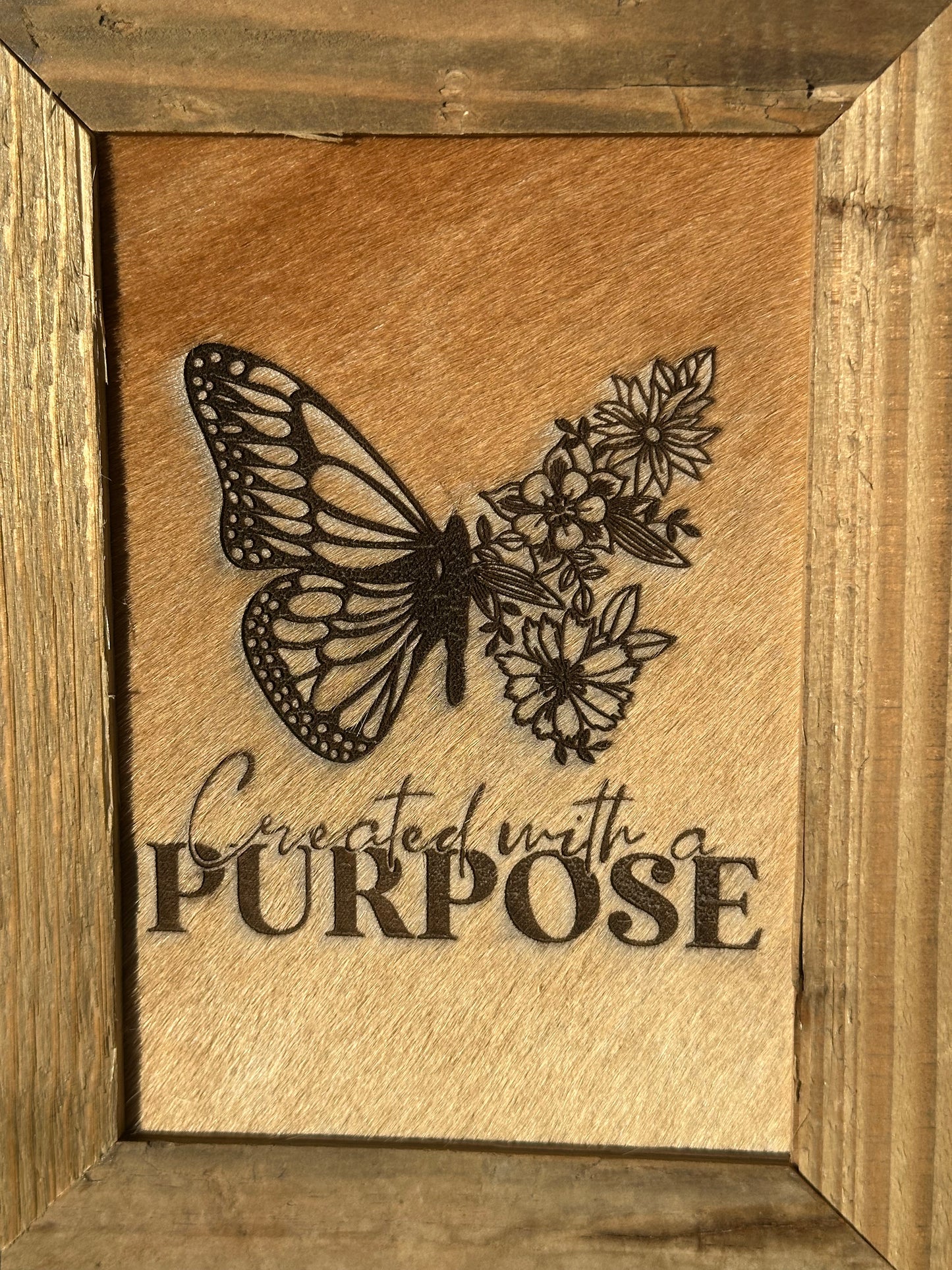 Mini Engraved Cowhide Picture-Created With Purpose