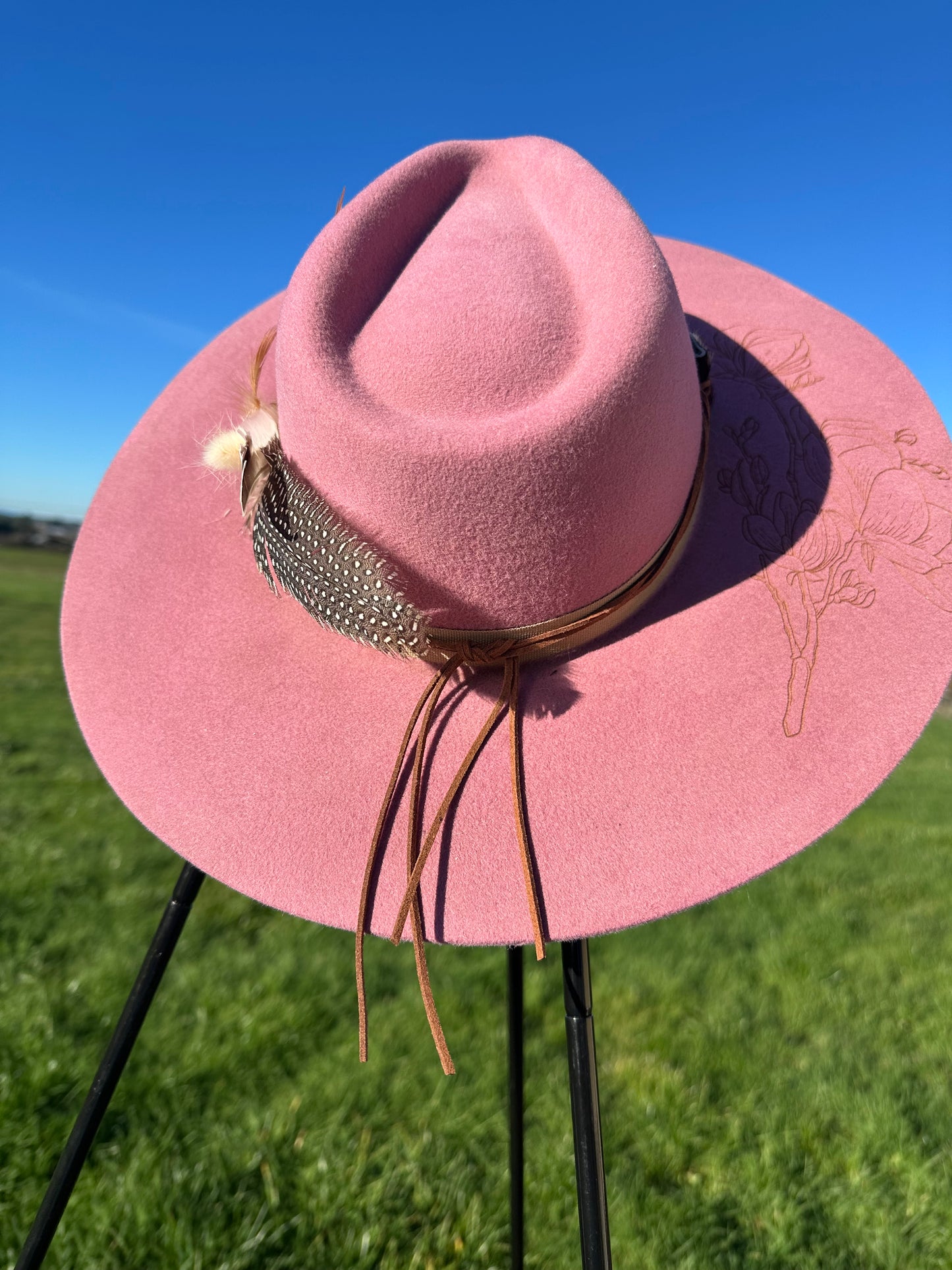 Pink Engraved Rancher Hat