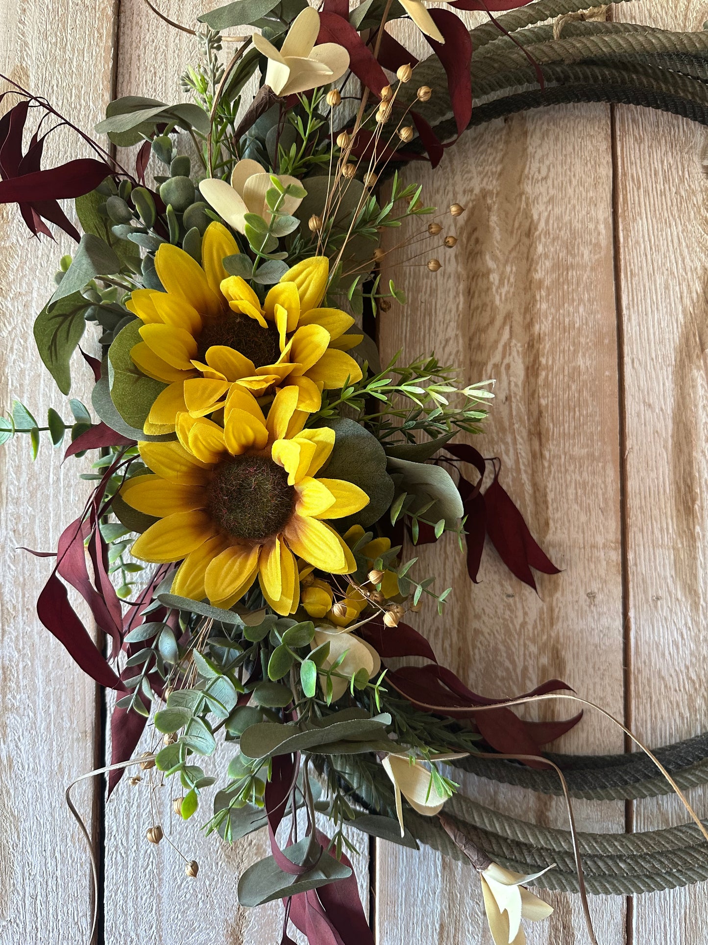 Lariat Wreath-Sunflowers