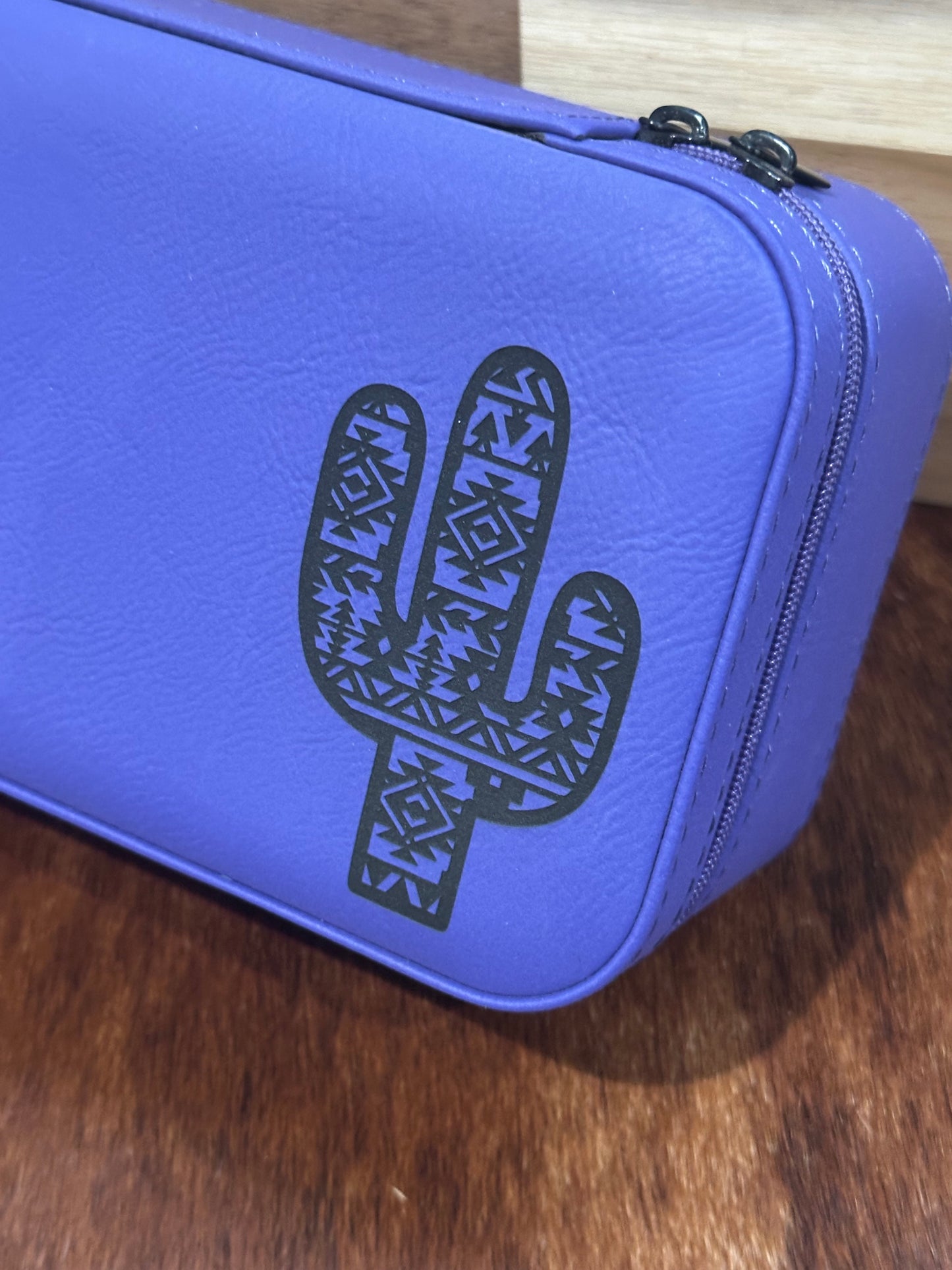 Large Purple Aztec Cactus Jewelry Box
