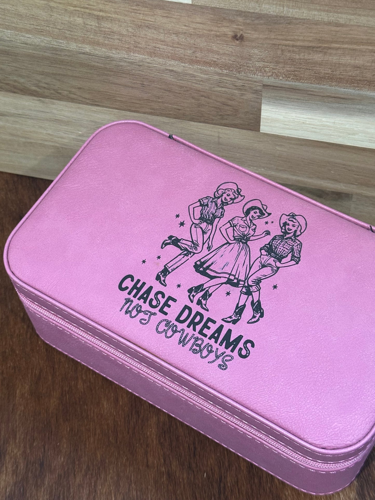 Large Chase Dreams Not Cowboys Pink Jewelry box