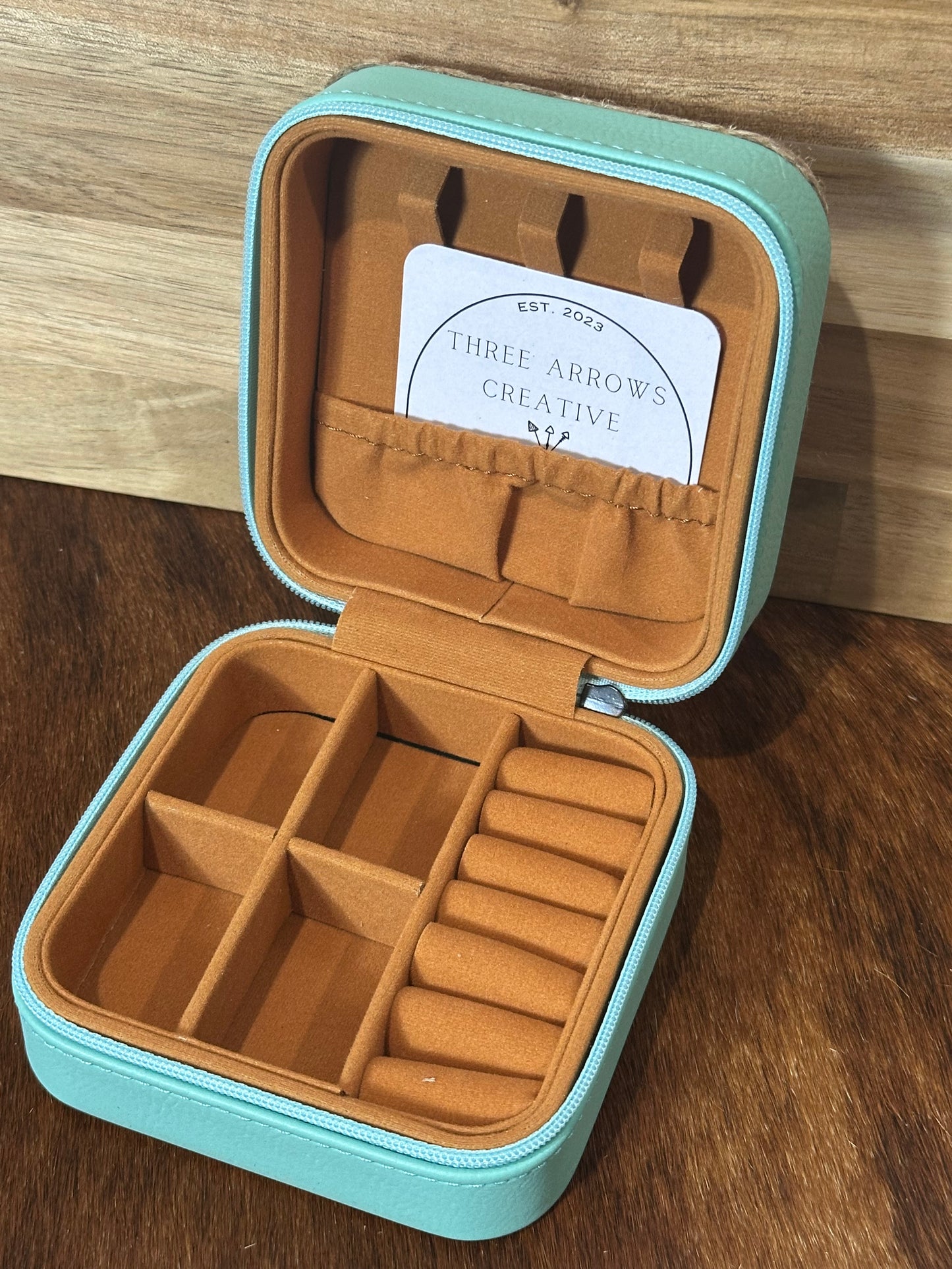 Cowboy Boot Small Teal Jewelry Box