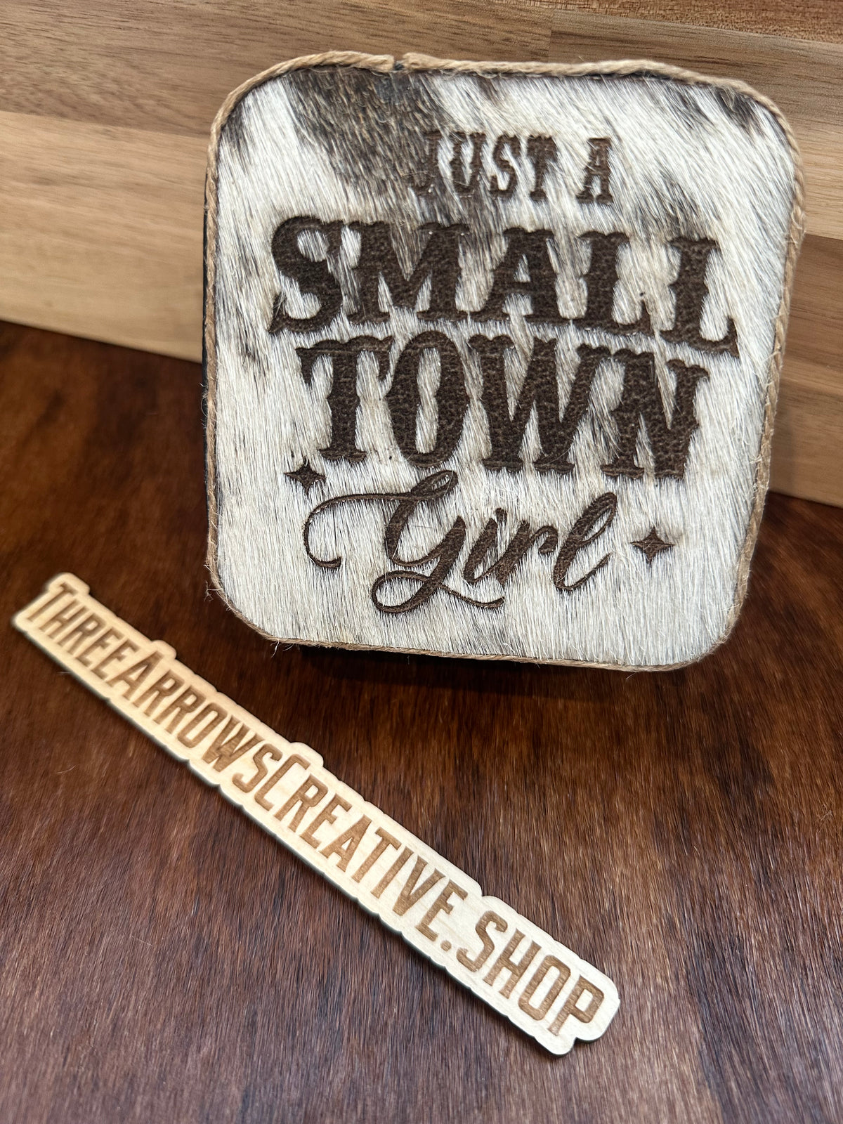 Black With Cowhide Small Town Girl Jewelry Box