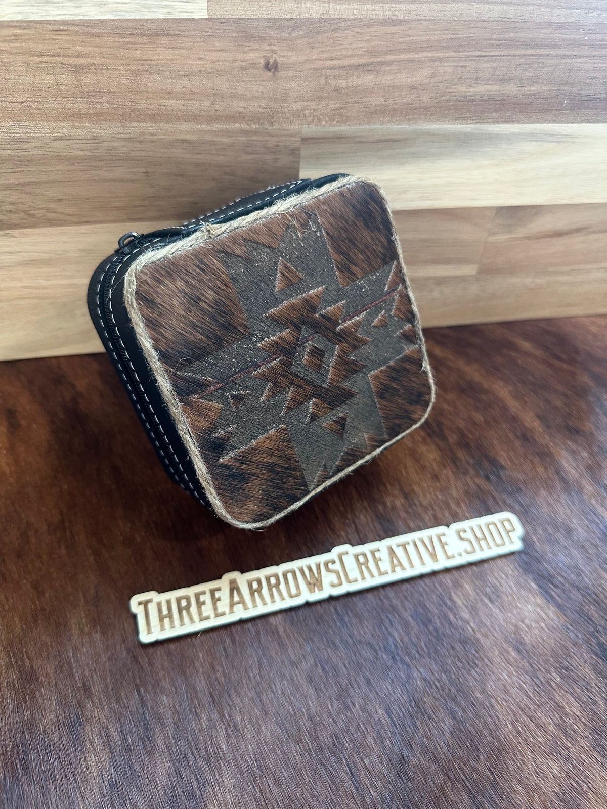 Black Aztec With Tan Jewelry Box