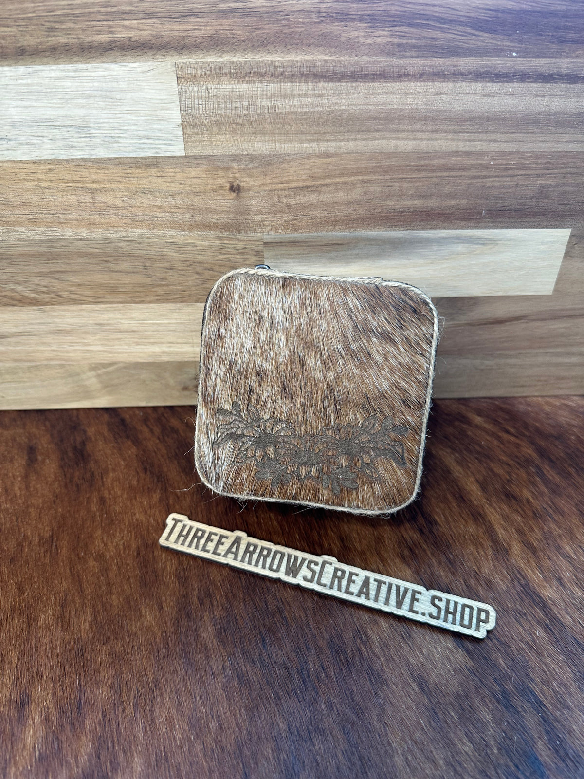 Brown Hair on Hide Sunflower Small Jewelry Box