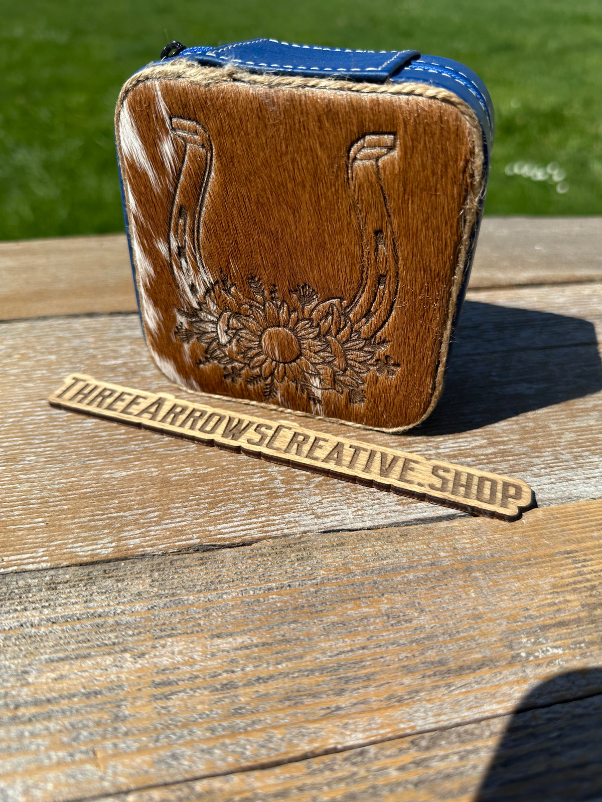 Blue Horseshoe Jewelry Box
