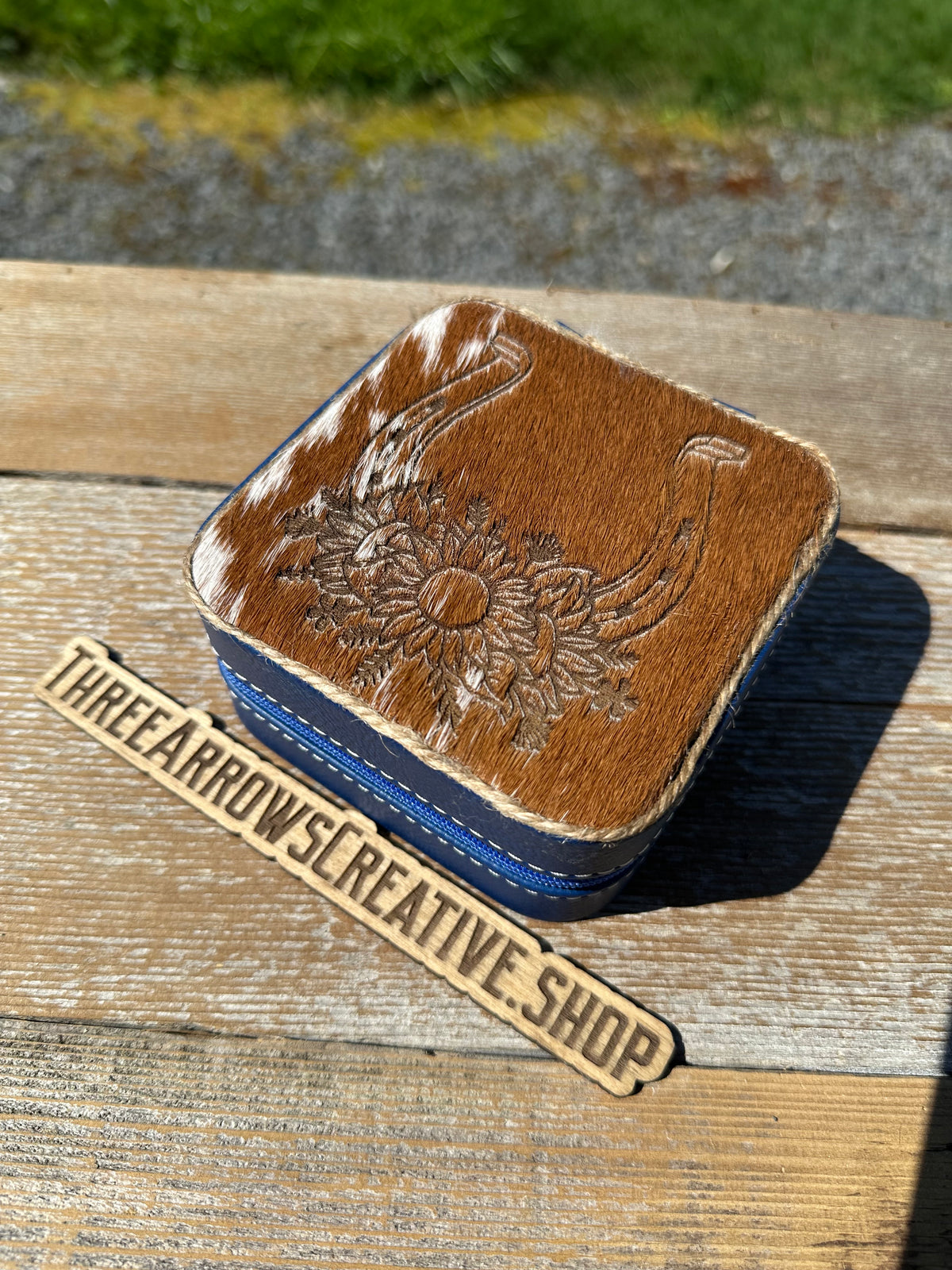 Blue Horseshoe Jewelry Box