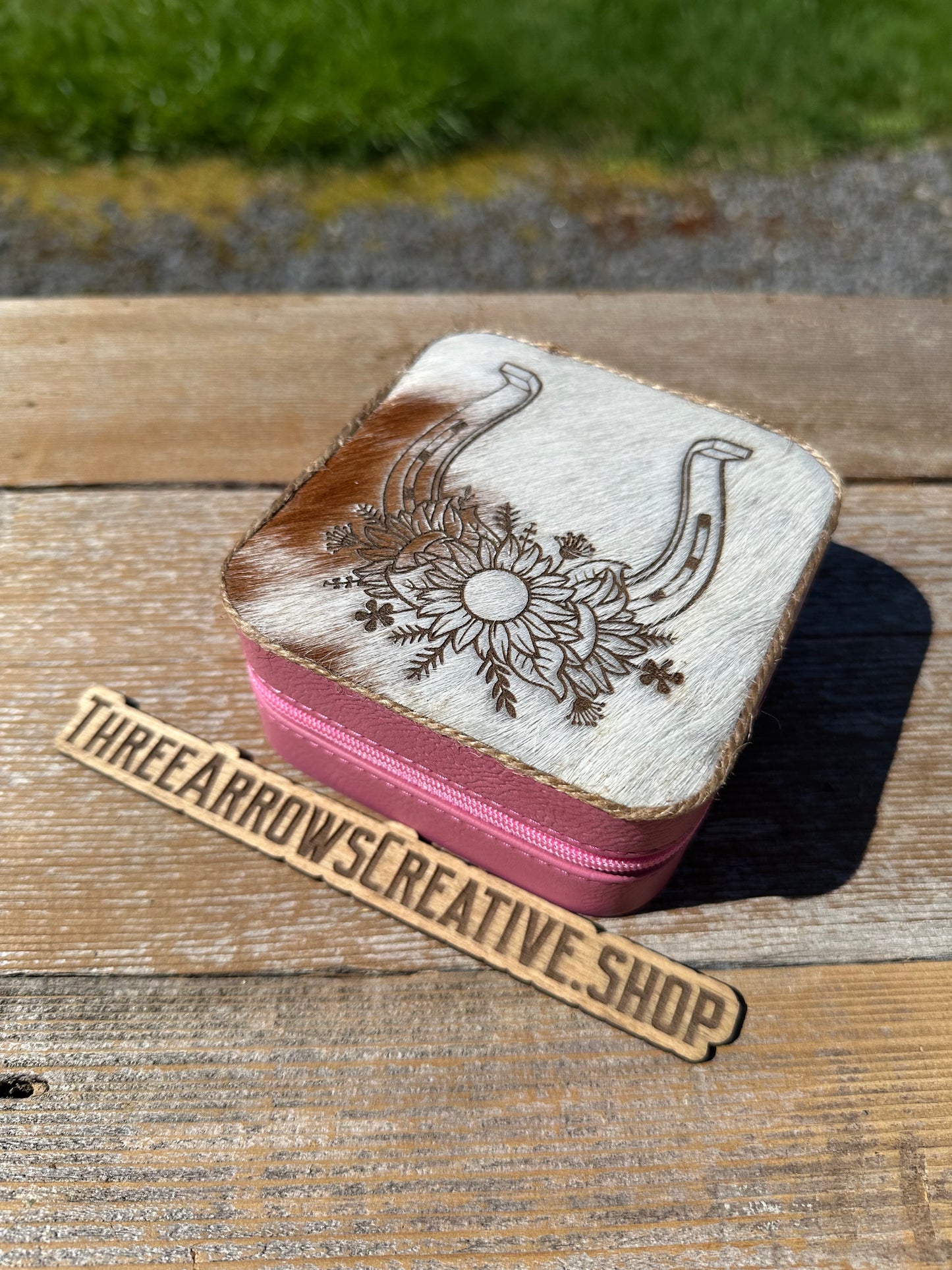 Sunflower Horseshoe Jewelry Box