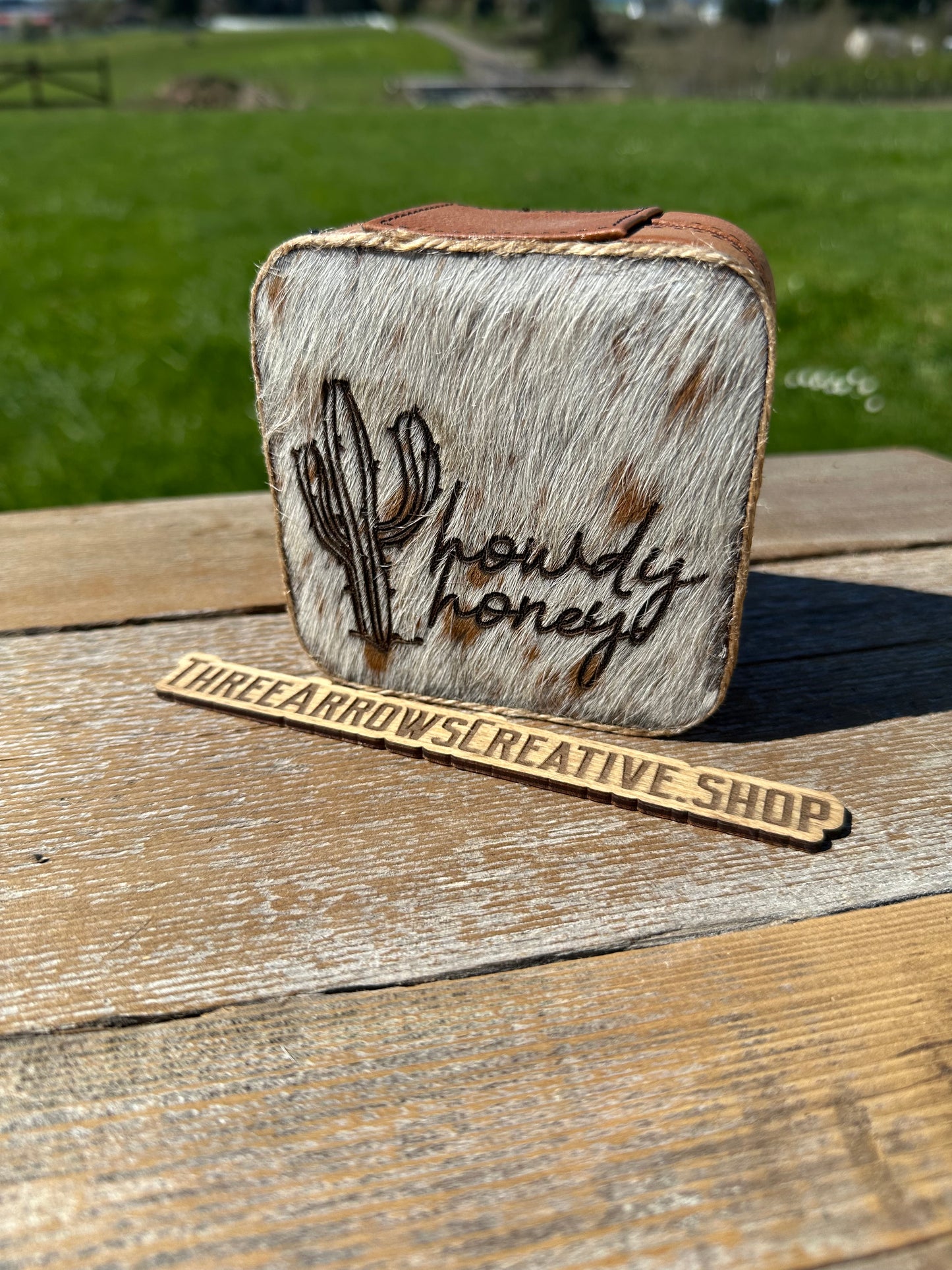 Howdy Honey Cowhide Jewelry Box