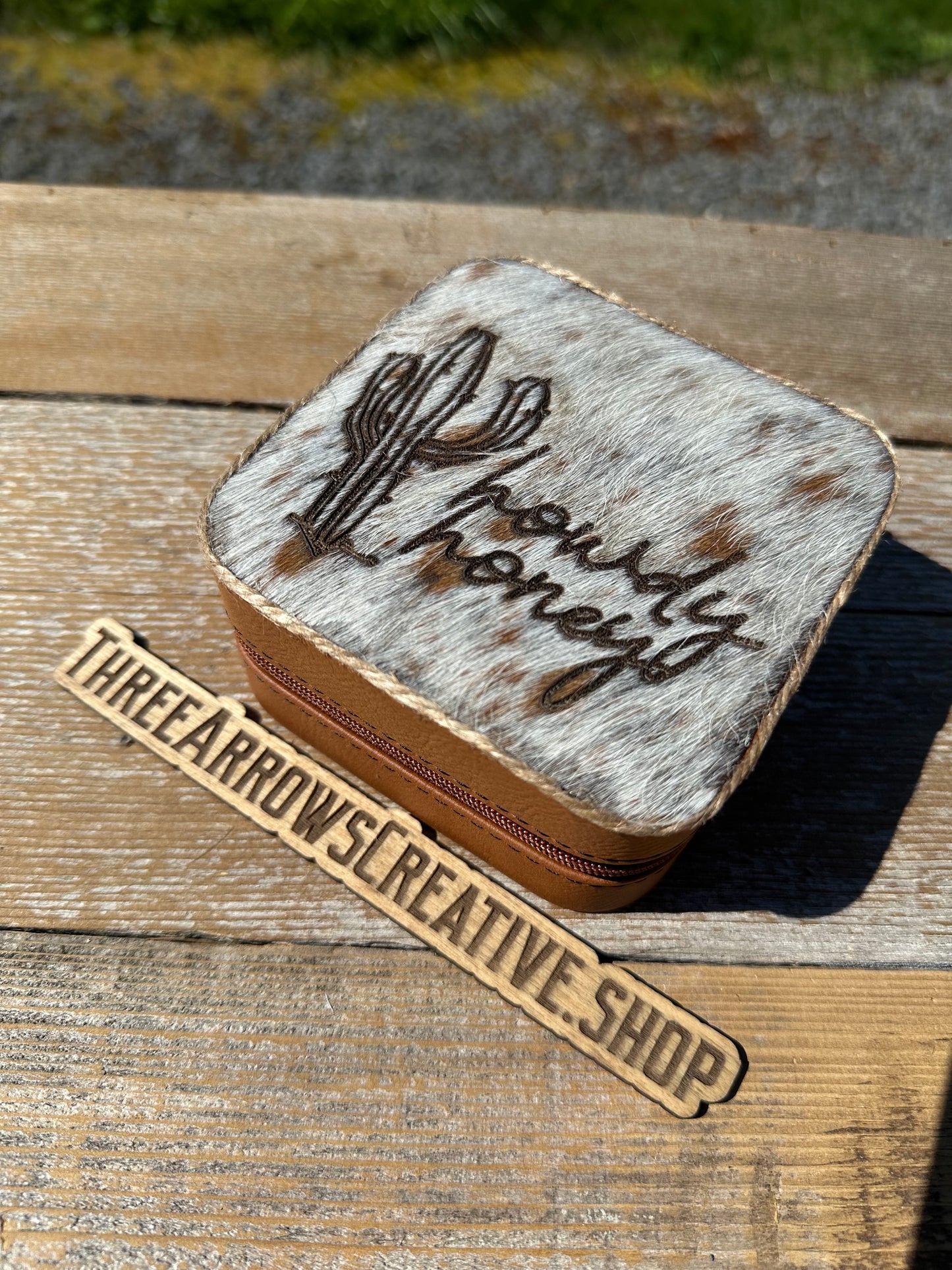 Howdy Honey Cowhide Jewelry Box