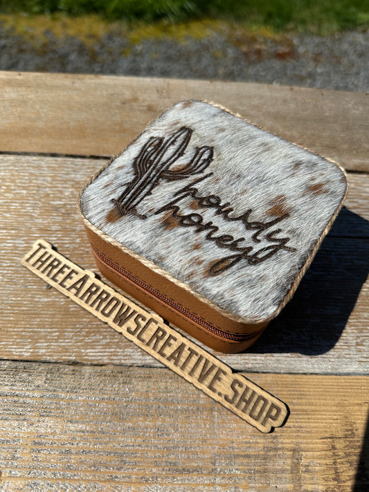 Howdy Honey Cowhide Jewelry Box