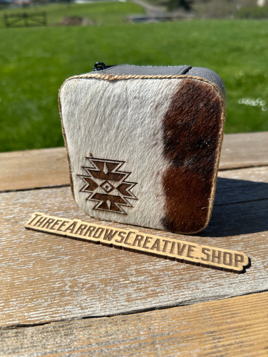 Gray Aztec Cowhide Jewelry Box