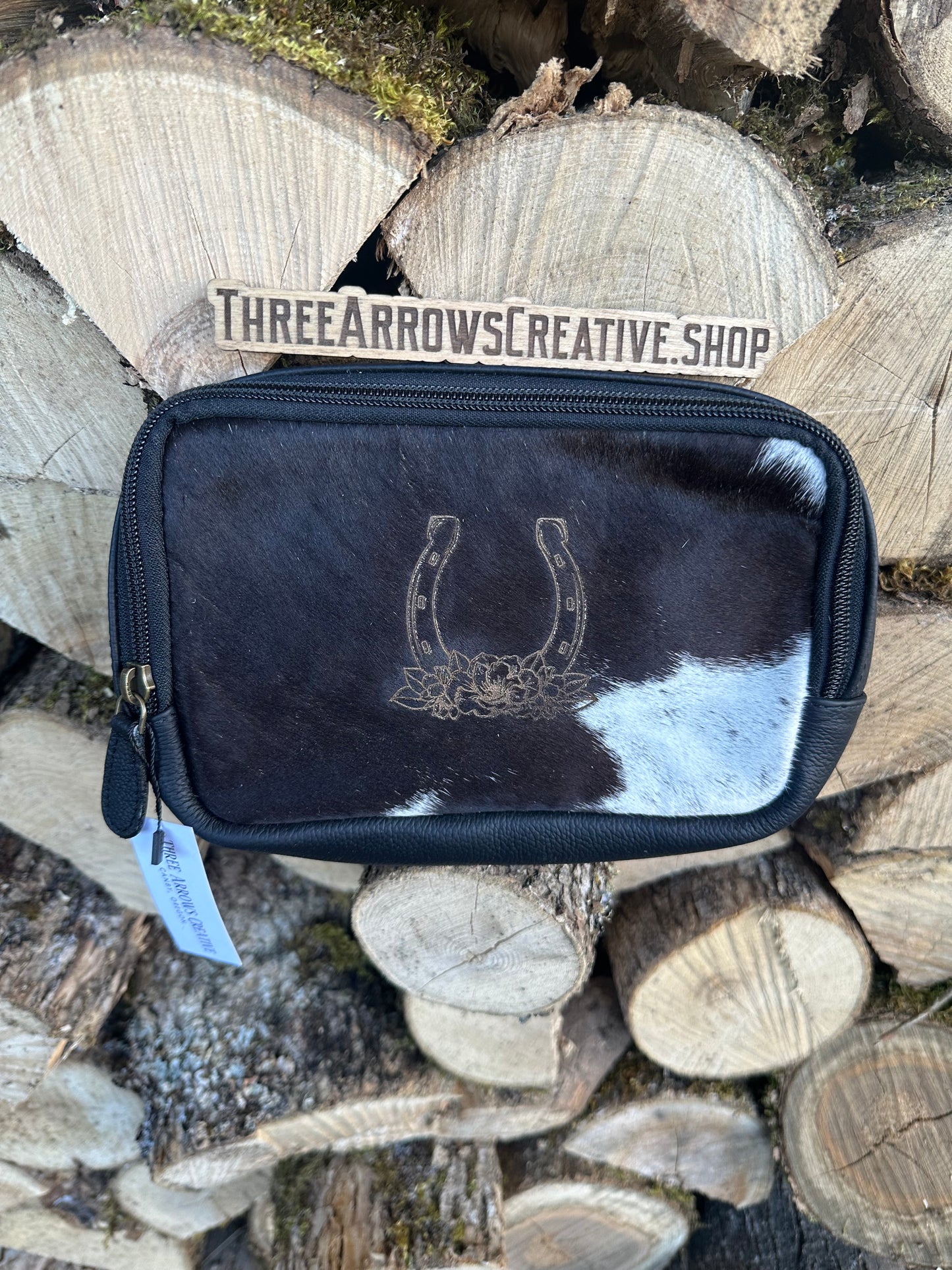 Horseshoe Leather & Cowhide Belt Bag