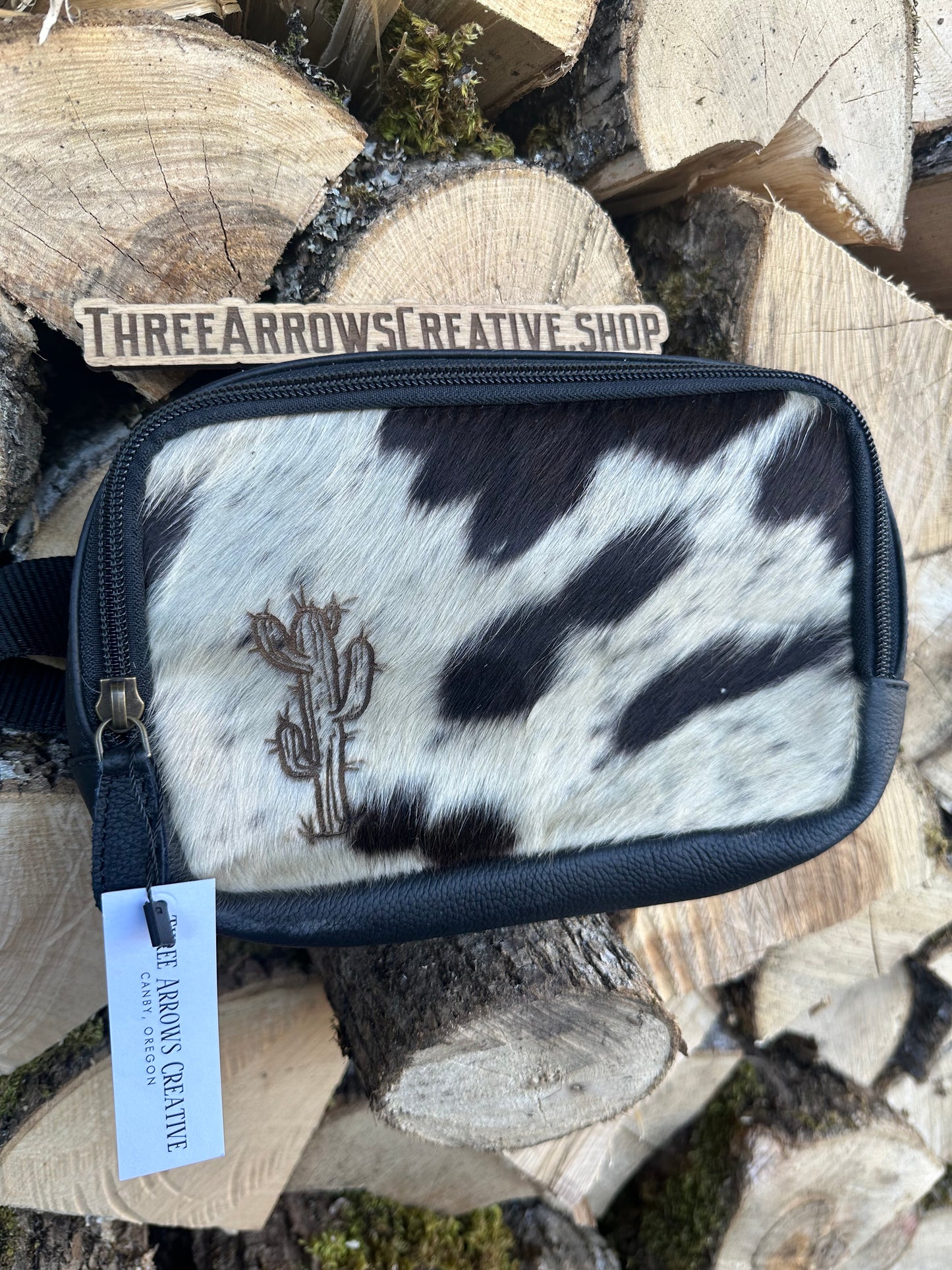 Cactus Leather & Cowhide Belt Bag
