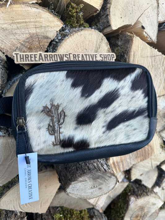 Cactus Leather & Cowhide Belt Bag