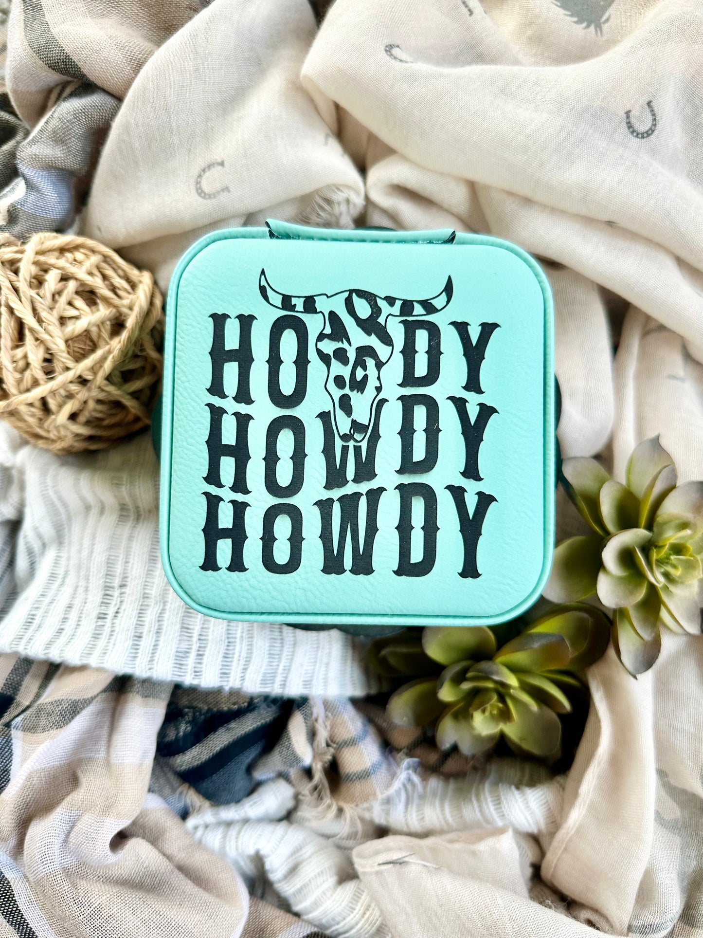 HOWDY Leather Travel Jewelry Case