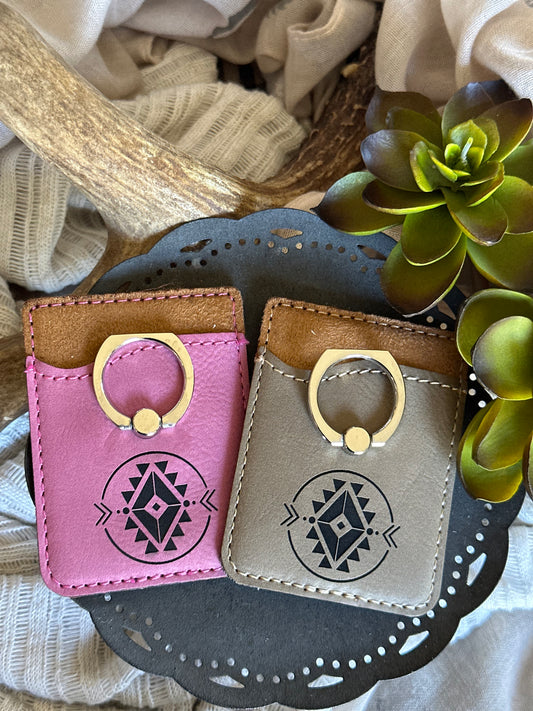 Aztec Phone Wallet With Silver Ring