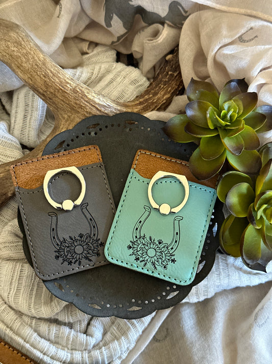 Horseshoe Phone Wallet with Silver Ring