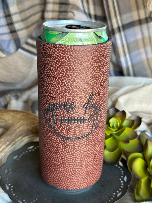 Game Day Tall SKINNY Football Coozie