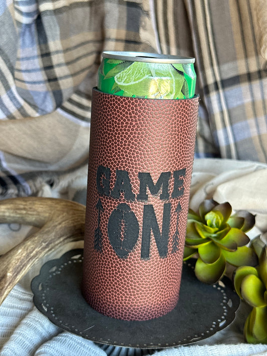 Game On Football Tall SKINNY Coozie