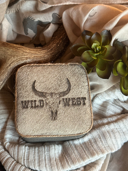 Wild West Skull Small Gray Jewelry Box
