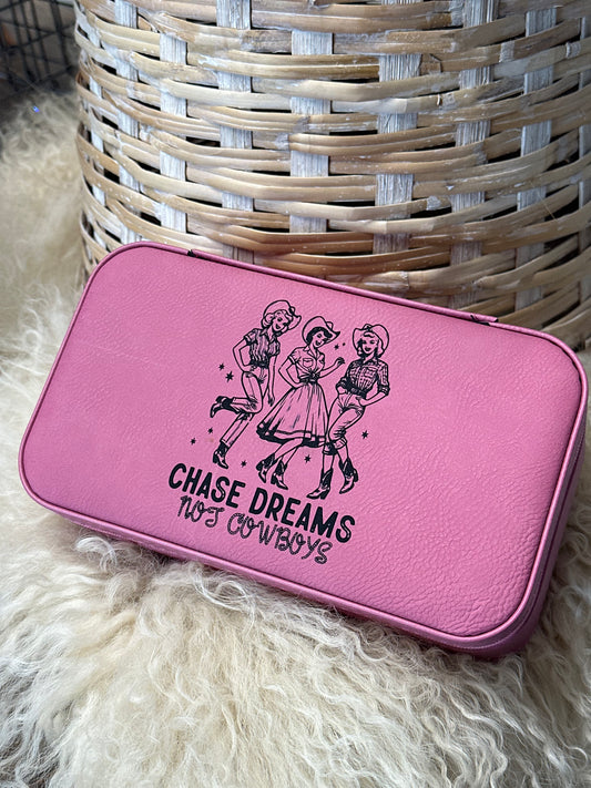 Large Chase Dreams Not Cowboys Pink Jewelry box