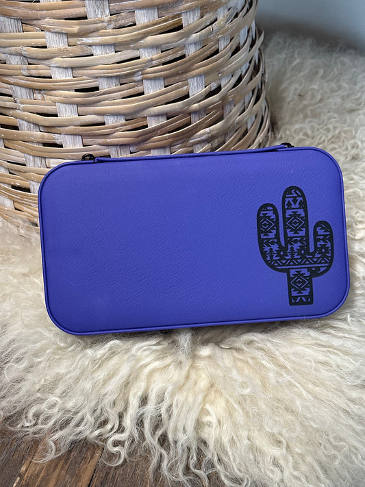 Large Purple Aztec Cactus Jewelry Box