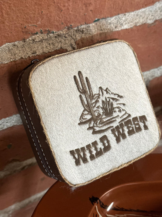 Small Brown Wild West Travel Jewelry Box