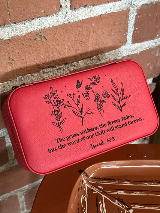 Large Red Isaiah 40:8 Jewelry Box