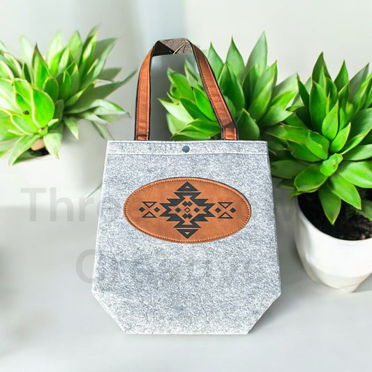 Aztec Flannel-Felt Tote Bag