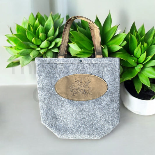 Magnolia Flannel Felt Tote Bag