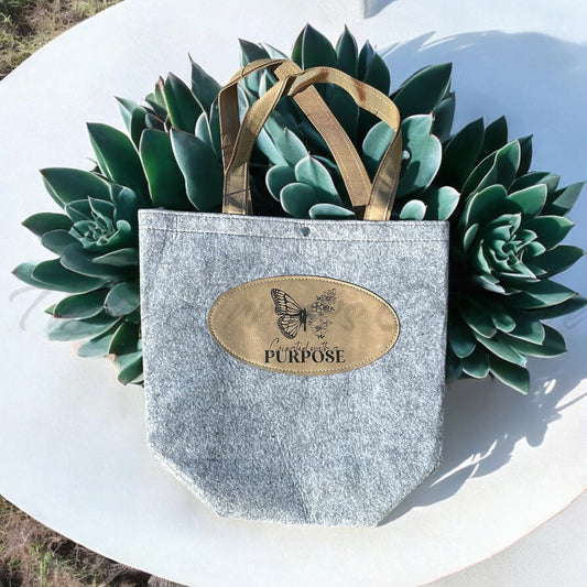 Created With A Purpose Flannel Felt Tote Bag