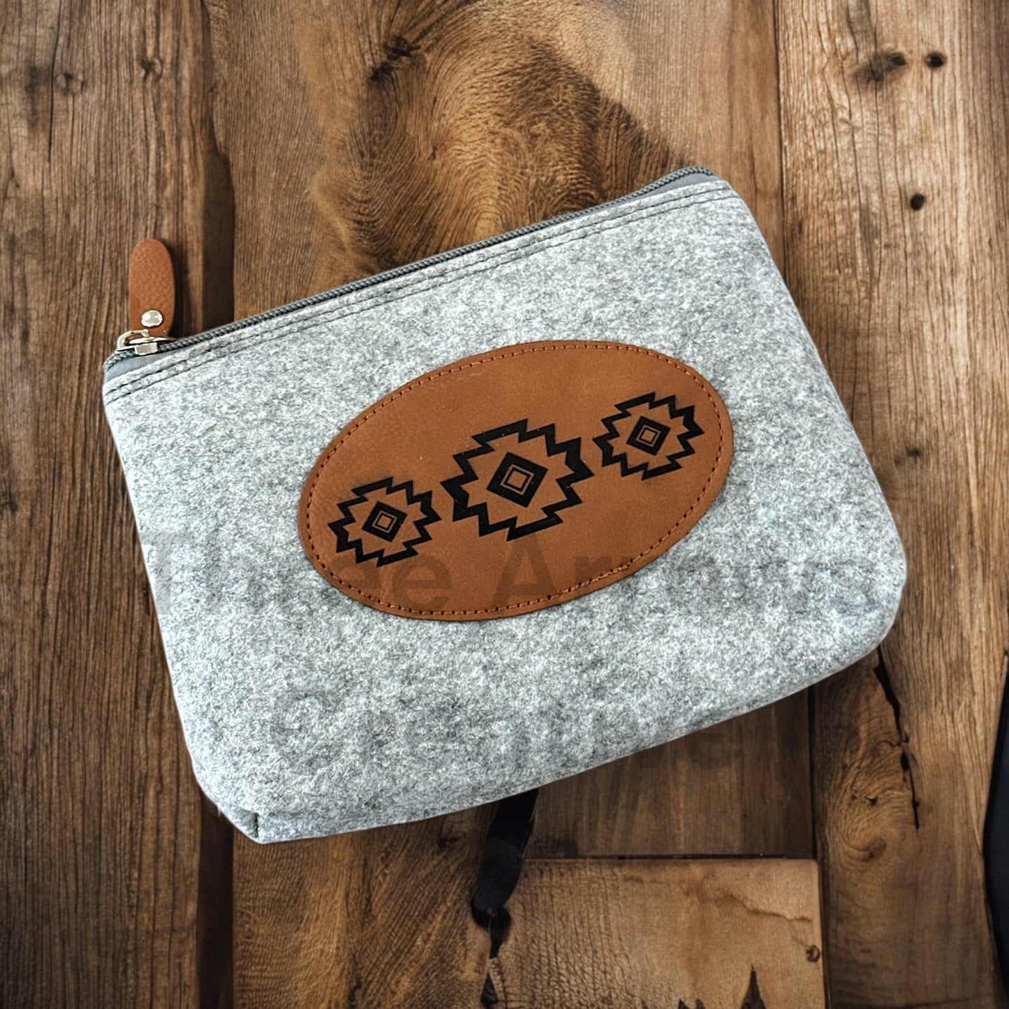 Aztec Flannel Felt Zippered Bag