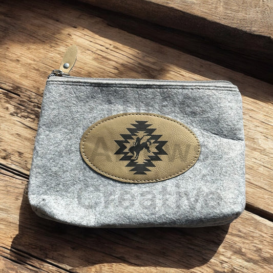 Broncy Flannel Felt Zipper Bag