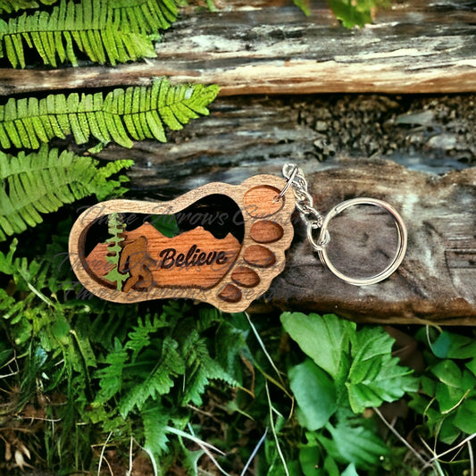 Believe in Bigfoot/Sasquatch Keychain