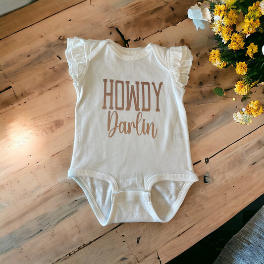 Howdy Darlin' Onesie (White)
